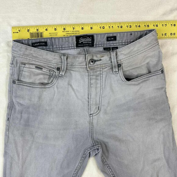Superdry Slim Low Rider Jeans – Gray Denim waist 32 - Picture 11 of 15